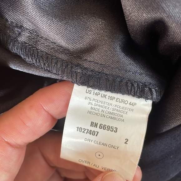 NWT. Leslie Fay 14 Petite Faux Suede Cage Hem Jacket & Pull On Pants Suit. - Picture 14 of 16